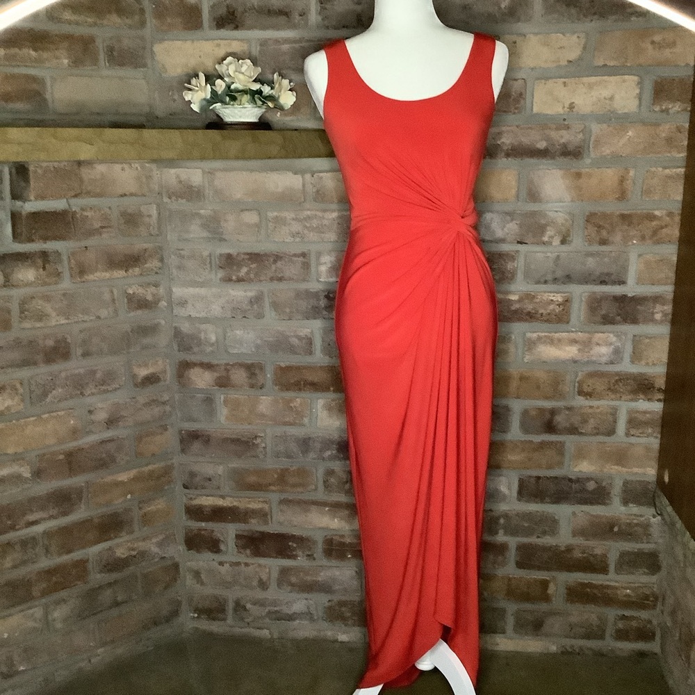 LAUREN RALPH LAUREN Red Front Knot Tank Dress